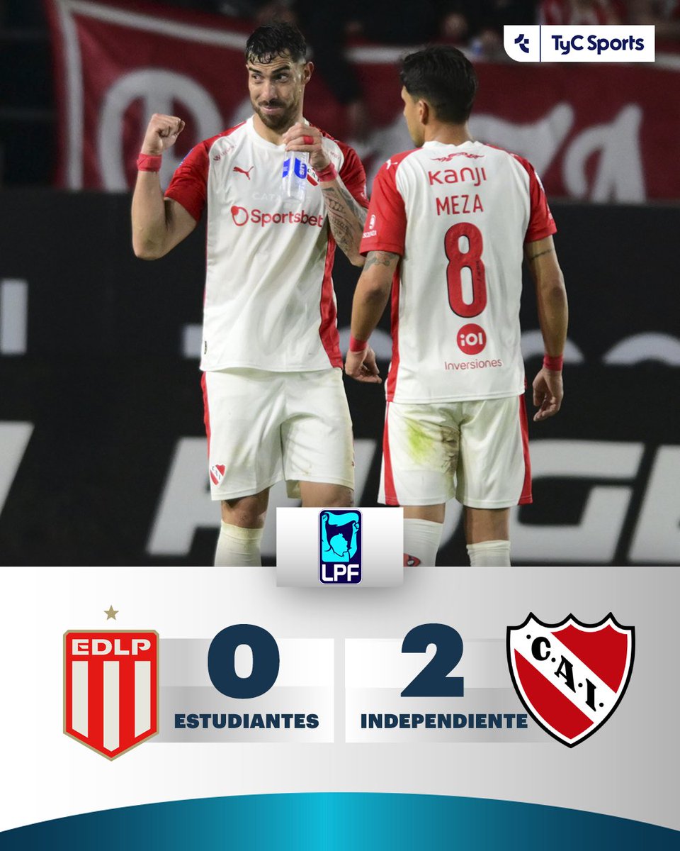 TyCSports's tweet photo. ¡TRIUNFAZO DE INDEPENDIENTE!

El Rojo se impuso como visitante por 2-0  ante Estudiantes en La Plata, en el inicio del #TorneoClausura. Los tantos fueron obra de Ávalos y Montiel.

📸 Fotobaires https://t.co/Uo2xn9YWfo