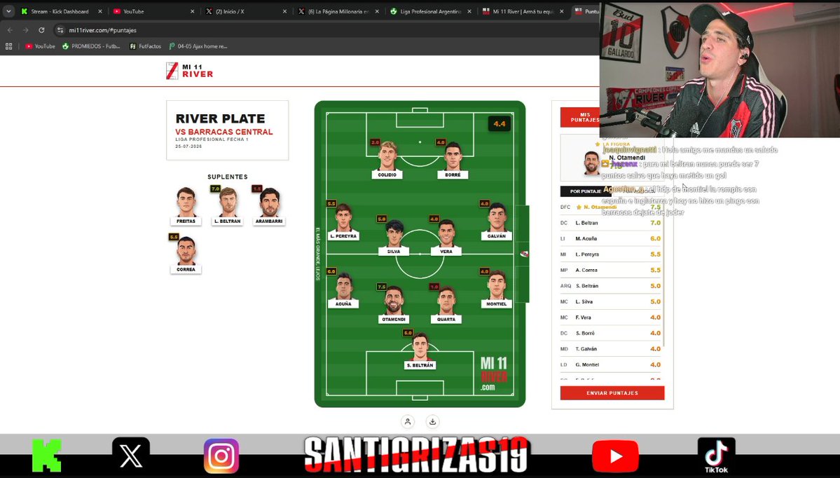 Mi11River's tweet photo. También dejó sus puntajes del partido de ayer, un genio. Próximamente vamos a agregar la opción de puntuar al técnico.

https://t.co/iDqFv58azs https://t.co/Zew8quJoSa