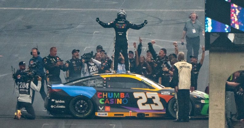 RobergRacing's tweet photo. The fact that 23XI went from zero to three crown jewel wins in 365 days, each with a different driver is insane https://t.co/oYsUxd5E6A