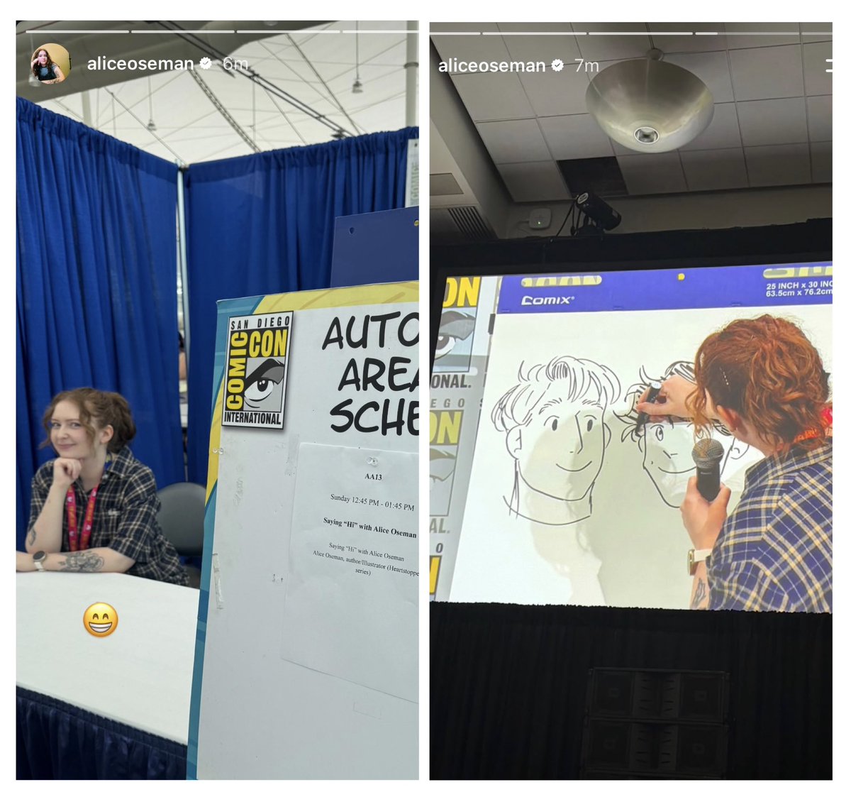 stoppedheart143's tweet photo. Alice at SDCC promoting Heartstopper for one last HS book tour 🥹🫶🏽🍂 https://t.co/6XN5WjMqQU