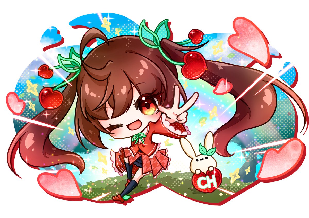 meiyu_illust's tweet photo. チェリー・ハート🍒 https://t.co/EEFsTzxix9