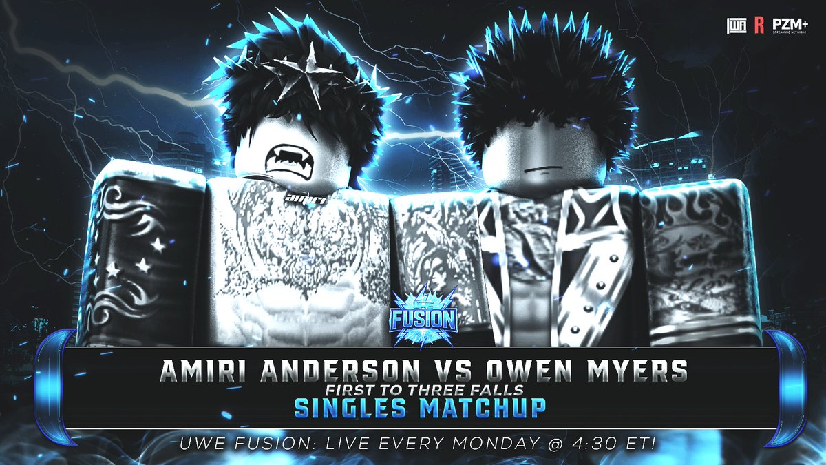 UWEONROBLOX's tweet photo. Tomorrow on FUSION ⚡️

@Edge_Kalen is LIVE!

@cinsoul_ VS @m1ckmav JRHC N1C 

@notamiriii VS #OwenMyers 

@dunkordrop &amp; @santeriuh FACE TO FACE.

AND MUCH MORE..
TOMORROW NIGHT 4:30PM EST ‼️
#UWE2026 https://t.co/ZNajSXRlbH