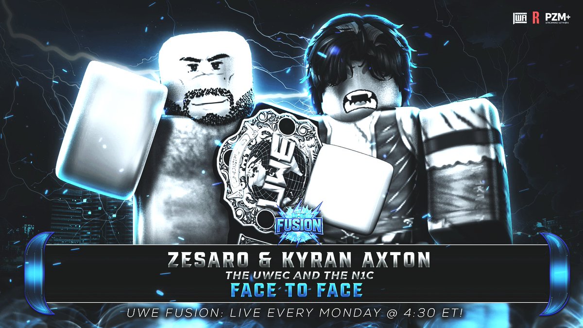 UWEONROBLOX's tweet photo. Tomorrow on FUSION ⚡️

@Edge_Kalen is LIVE!

@cinsoul_ VS @m1ckmav JRHC N1C 

@notamiriii VS #OwenMyers 

@dunkordrop &amp; @santeriuh FACE TO FACE.

AND MUCH MORE..
TOMORROW NIGHT 4:30PM EST ‼️
#UWE2026 https://t.co/ZNajSXRlbH