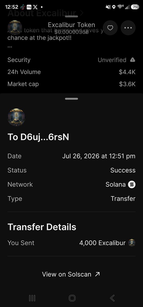 Excalibur_Token's tweet photo. Sent some tokens over for the Chad that shared the post. Lets go more airdrop available. Find the post share like comment your sol address!! https://t.co/PHYHnANZPG