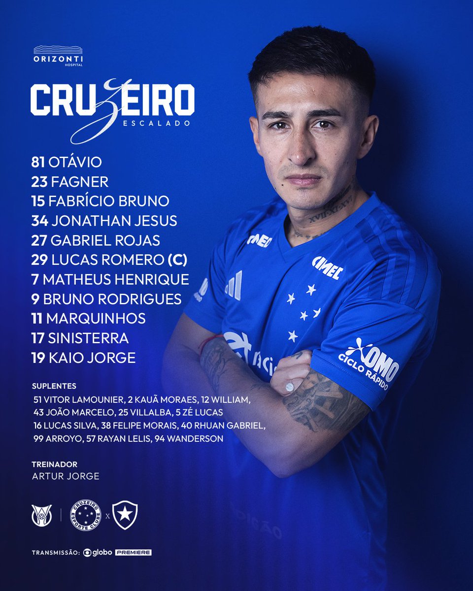 Cruzeiro's tweet photo. 🦊📝 O Cruzeiro está escalado para enfrentar o Botafogo pelo Brasileirão! VAMOS, CRUZEIRO!!

🔷 #CRUxBOT #PáginasHeroicas https://t.co/01kVb7zfUf