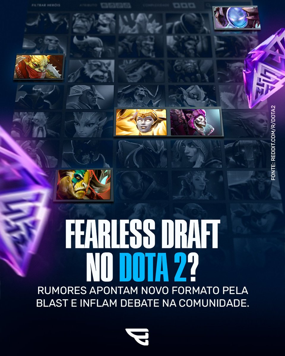 godgenesisbr's tweet photo. O "Fearless Draft" vai mudar o Dota? Rumores apontam que a BLAST estuda o formato (heróis usados são bloqueados na série) para 2027. O tema foi pauta do 4nalog no Flow!
Vocês acham que isso eleva o nível tático ou o jogo já é diverso o bastante?
#Dota2 #Blast #FearlessDraft https://t.co/O0jCf9Ahl9