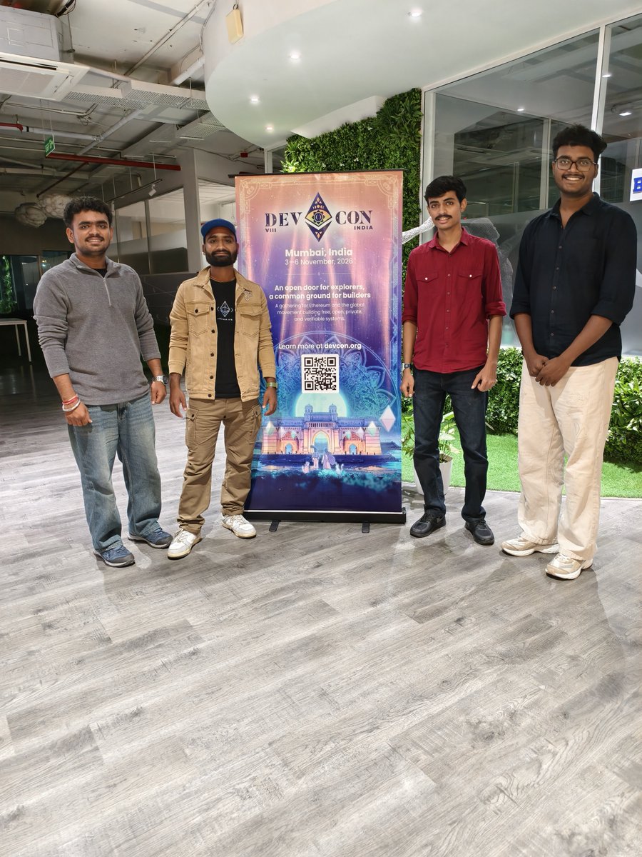 neel_pote's tweet photo. Wrapped up Road to Devcon: Pune Edition ๐ฎ๐ณ
Great vibes, killer tech discussions, and amazing connections with local devs and founders. Pune's ETH ecosystem is buzzing! โก
#RoadToDevcon #Ethereum #Web3 https://t.co/GYS2yB7JkL