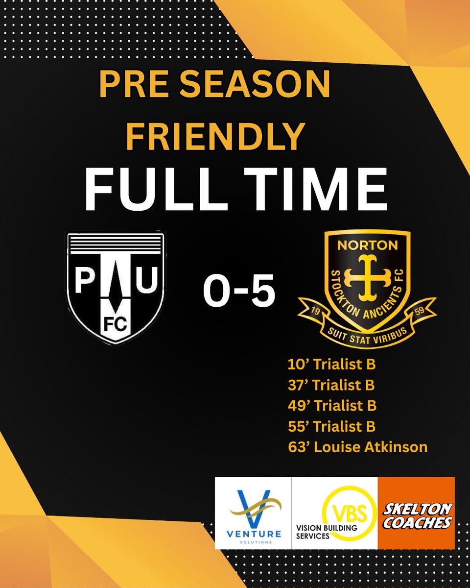NortonLadies's tweet photo. ⚽️ FULL-TIME

⚽️ Trialist B (10’, 37’, 49’, 55’)
⚽️ Louise Atkinson (63’)

Thanks to Ponteland for the game and best of luck for the season ahead. 🤝

#ANAW | #NTID | #PreSeason https://t.co/qn4PEioJIM