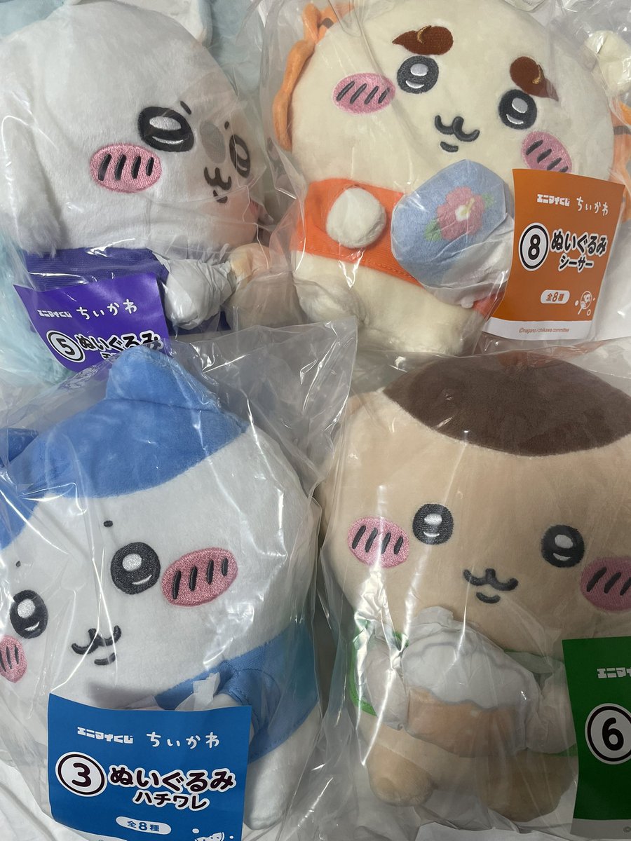 nisemochan's tweet photo. 【交換】ちいかわ エニマイくじ

【譲】ぬいぐるみ ハチワレ シーサー
くりまんじゅう モモンガ

【求】ぬいぐるみ ちいかわ 
風鈴 ちいかわ

新宿駅付近手渡しで探しております https://t.co/TvAiHYd4bA