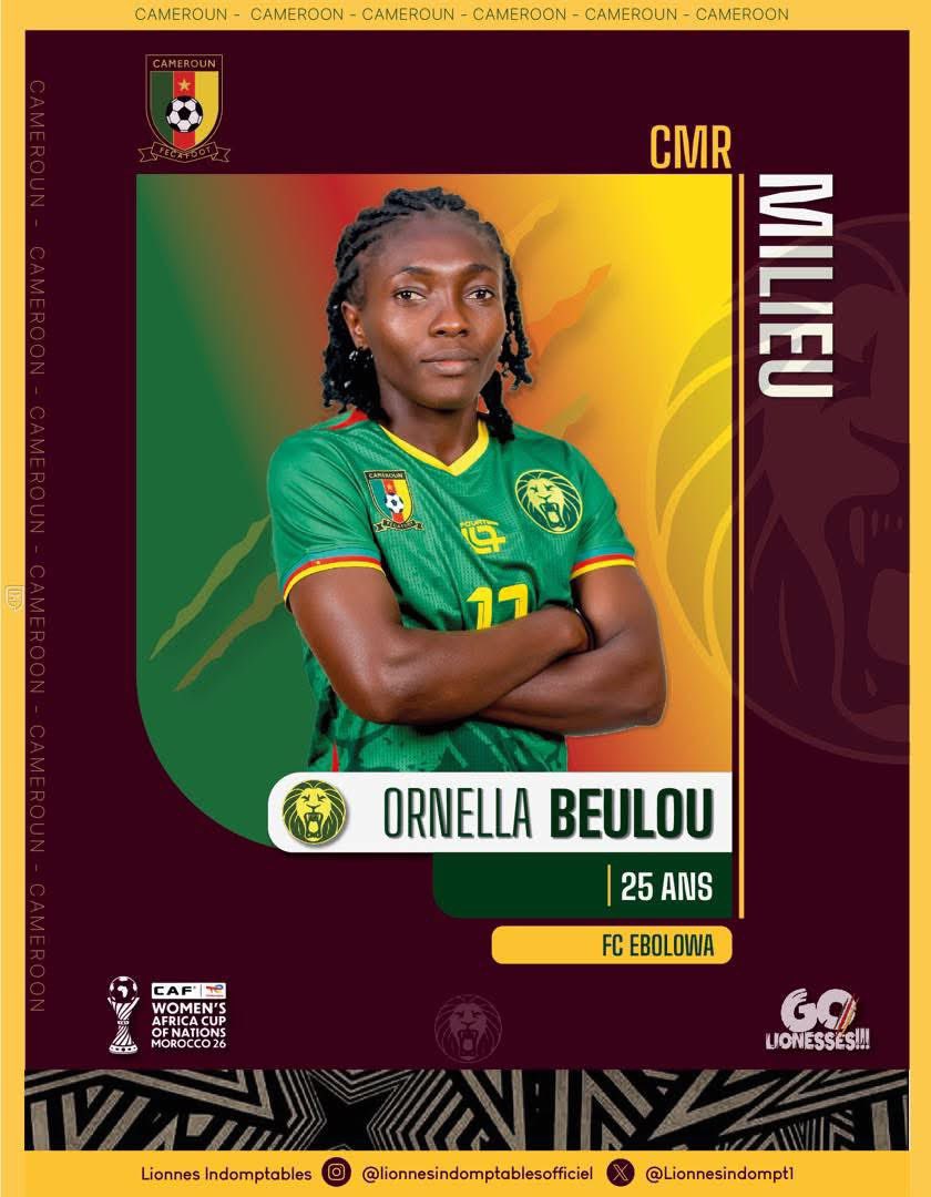 LEquipe237's tweet photo. 🔴 CAN Féminine Maroc 2026 : les milieux de terrain des Lionnes Indomptables dévoilés ! 🦁 🇨🇲#lequipe237

La sélection nationale féminine du Cameroun poursuit la présentation de ses joueuses retenues pour défendre les couleurs du pays lors de la Coupe d’Afrique des Nations Féminine Maroc 2026.

Après les gardiennes et les défenseures, place aux milieux de terrain. Véritables maîtresses du jeu, elles auront la mission d’organiser, récupérer et créer les opportunités pour mener les Lionnes Indomptables vers de grandes performances. 🔥🇨🇲

⚽ Nos milieux, le cœur battant de l’équipe !

#MilieuxDeTerrain #WAFCON2026 #GoLioness #AllezLesLionnes #LetsRoarTogether #Indomptables #Cameroun #CANFéminine #FootballFéminin