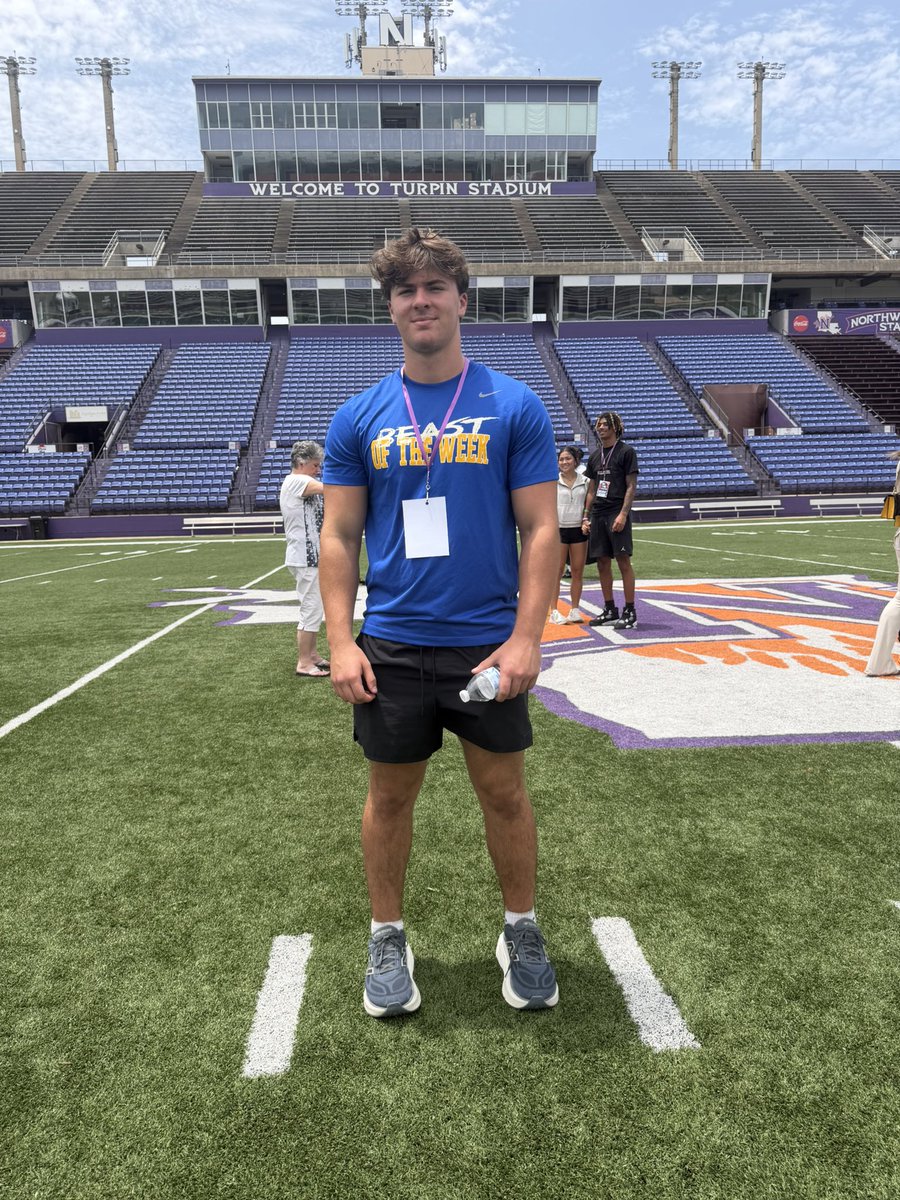 adamconnell2027's tweet photo. Had a great visit to Northwestern. Loved touring campus and learning more about the program!!! @BlaineMcCorkle @CoachStew_NSU @CoachNBJoseph https://t.co/QBeRE51Qnt