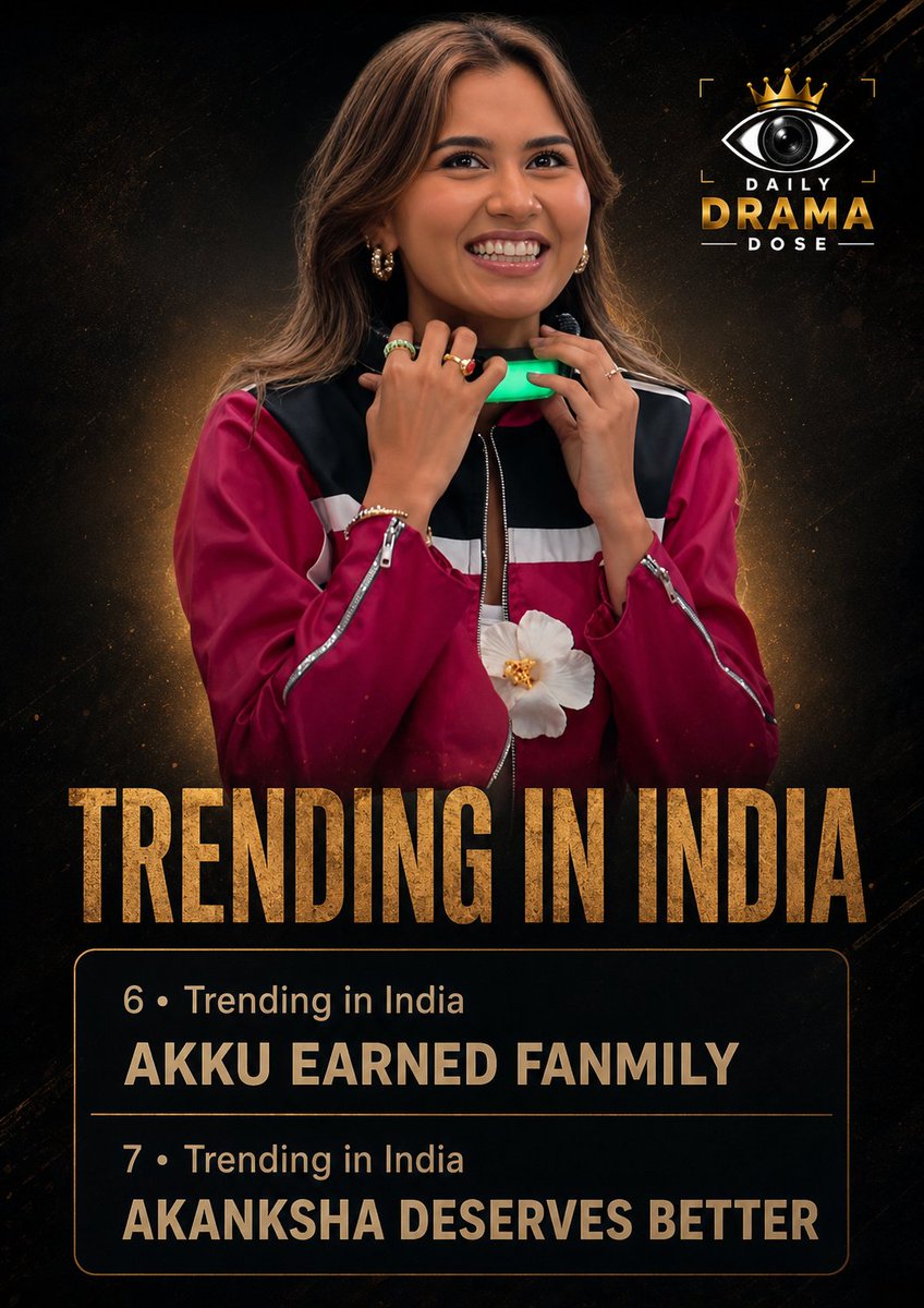 The_Drama_Dose's tweet photo. 🚨 TRENDING ACROSS INDIA! 👑 

"AKKU EARNED FANMILY" &amp; "AKANKSHA DESERVES BETTER" trending together says it all. The love is loud, and the support is unstoppable! 

#AkankshaChoudhary #LockUpp2 #LockUpp https://t.co/yDQQZCAyh1