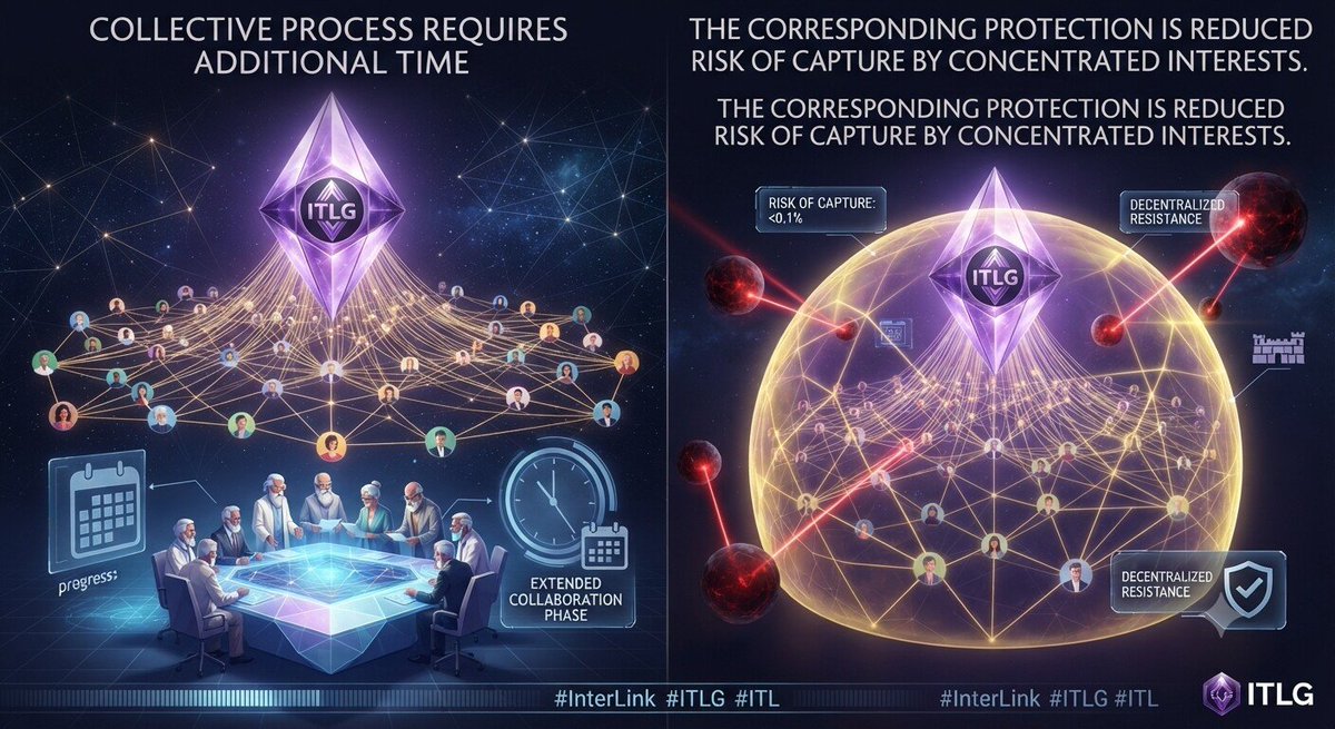 BBukch42285's tweet photo. Collective process requires additional time. The corresponding protection is reduced risk of capture by concentrated interests. #InterLink #ITLG #ITL https://t.co/ORWblkwESR