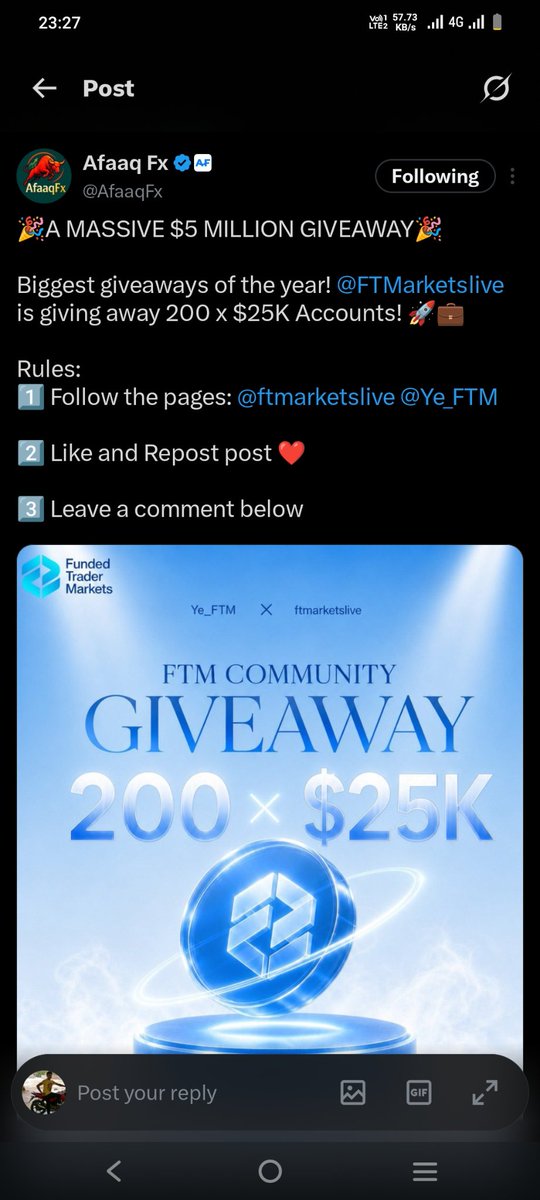 Raajcoin's tweet photo. @AfaaqFx @FTMarketslive @Ye_FTM Done https://t.co/V4y9BmkZkT