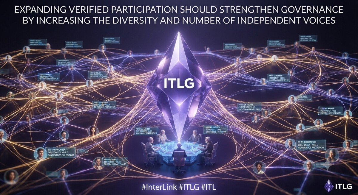 BBukch42285's tweet photo. Expanding verified participation should strengthen governance by increasing the diversity and number of independent voices. #InterLink #ITLG #ITL https://t.co/JisfKXXaj7