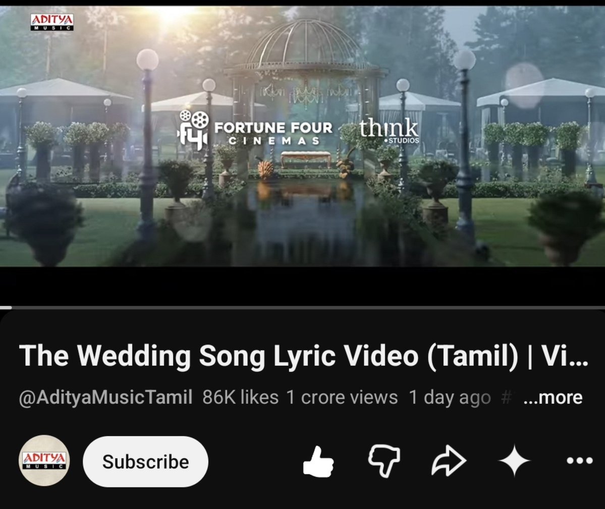 1creationZ4U's tweet photo. Both Tamil Telugu version of #TheWeddingSong trending way better than #Pattampoochi and #NenoButterfly  in the initial day 🔥.

cummulative views~14.4 Million 
 cummulative likes~ 111 K 

#VishwanathAndSons.

Chartbuster song from @gvprakash  ✨ https://t.co/BqT0TrRBQ5