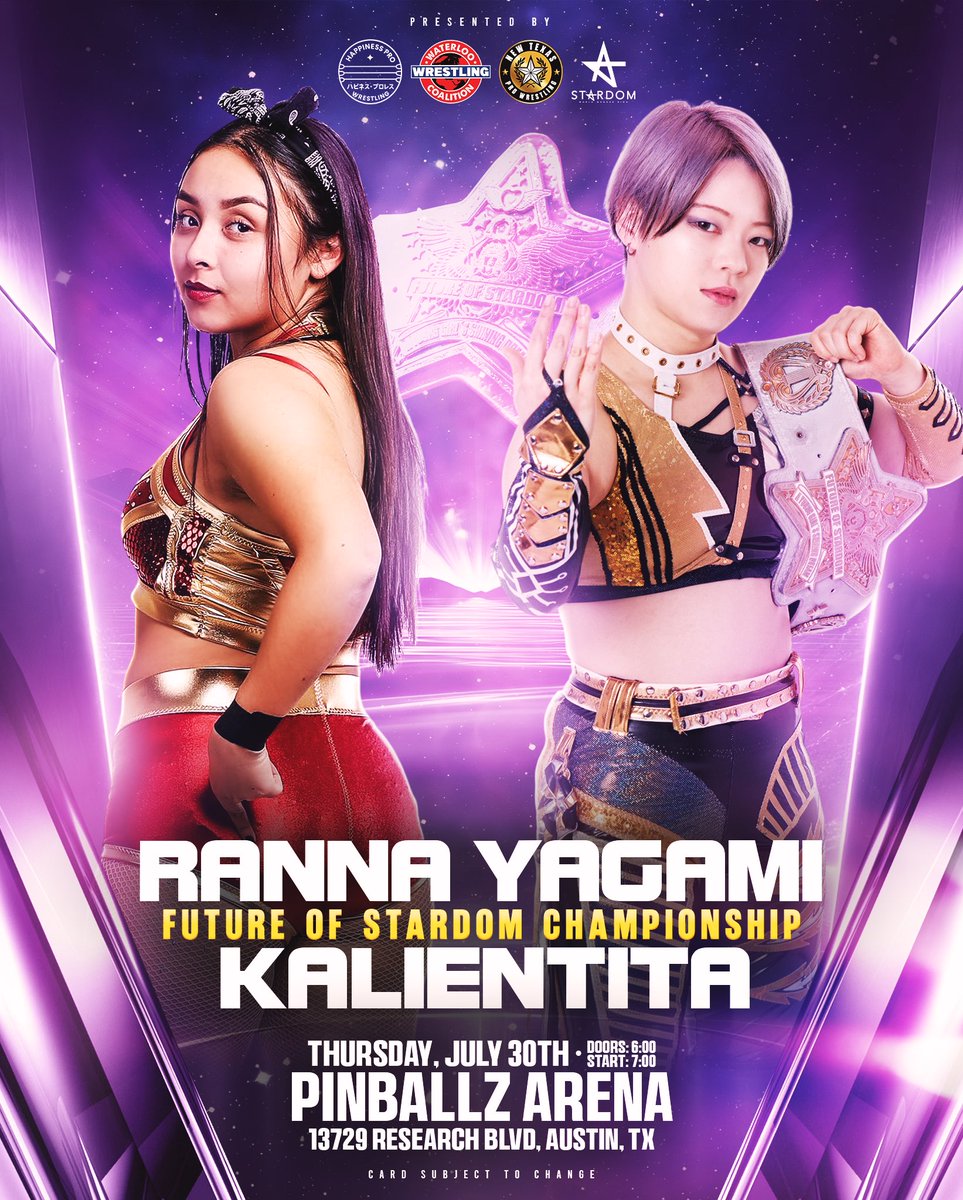 HappinessProW's tweet photo. We had to get a movie poster made for our main event. Posters will be limited edition at the event and available by preorder (just send a dm) signed by both wrestlers.

Future of STARDOM Championship Match
Ranna Yagami vs. Kalientita

https://t.co/ijX3G2N4Ib https://t.co/RgY1hmUexV