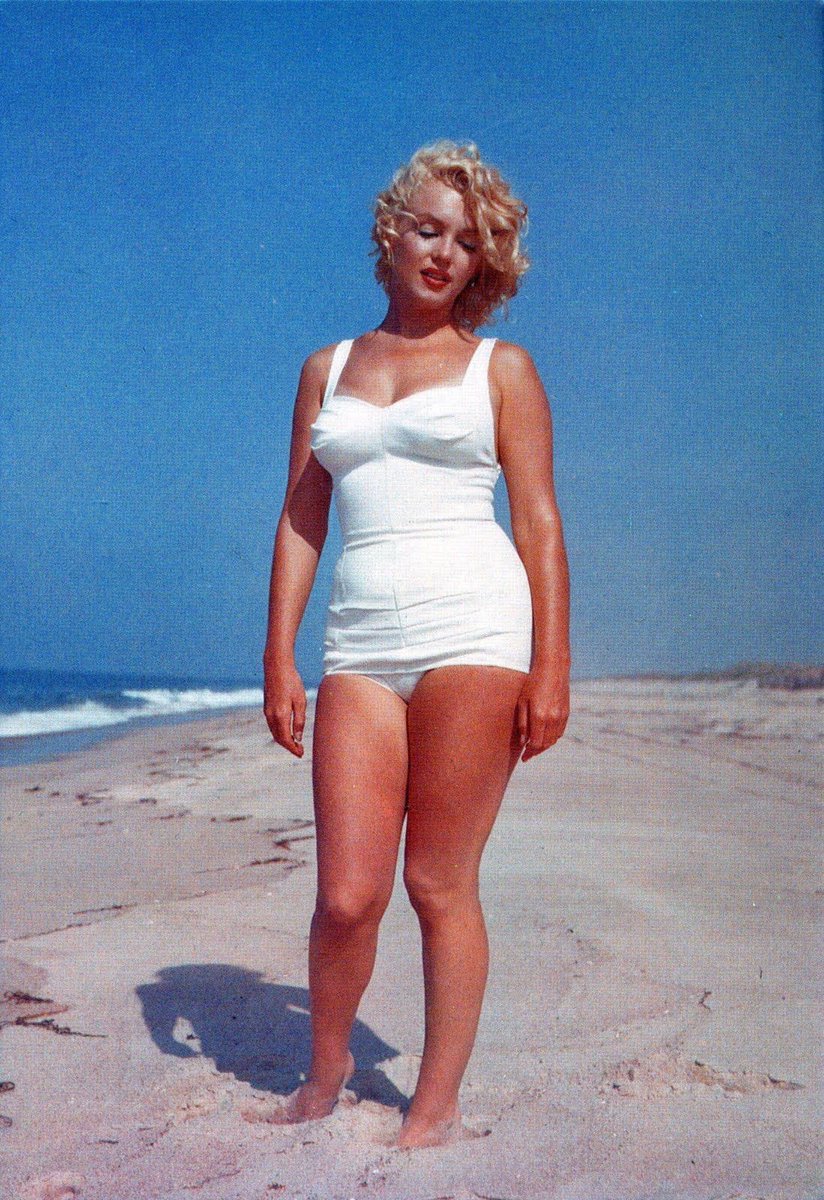 A_detolami's tweet photo. Sunshine, sand, and pure Marilyn magic ✨ 1957, Amagansett Beach. https://t.co/TEMRcAtZnQ