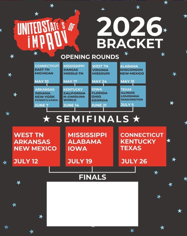 visitmusiccity's tweet photo. And Scene! 🎬 The United States of Improv Semi-Finals are TONIGHT at #ThirdCoastComedyClub! 🇺🇸 Embrace your competitive (and funny😉) side and head out to see three states face off for a chance to win it all! 🏆
https://t.co/Tnuf11iP7z https://t.co/cDEzzXLUDJ