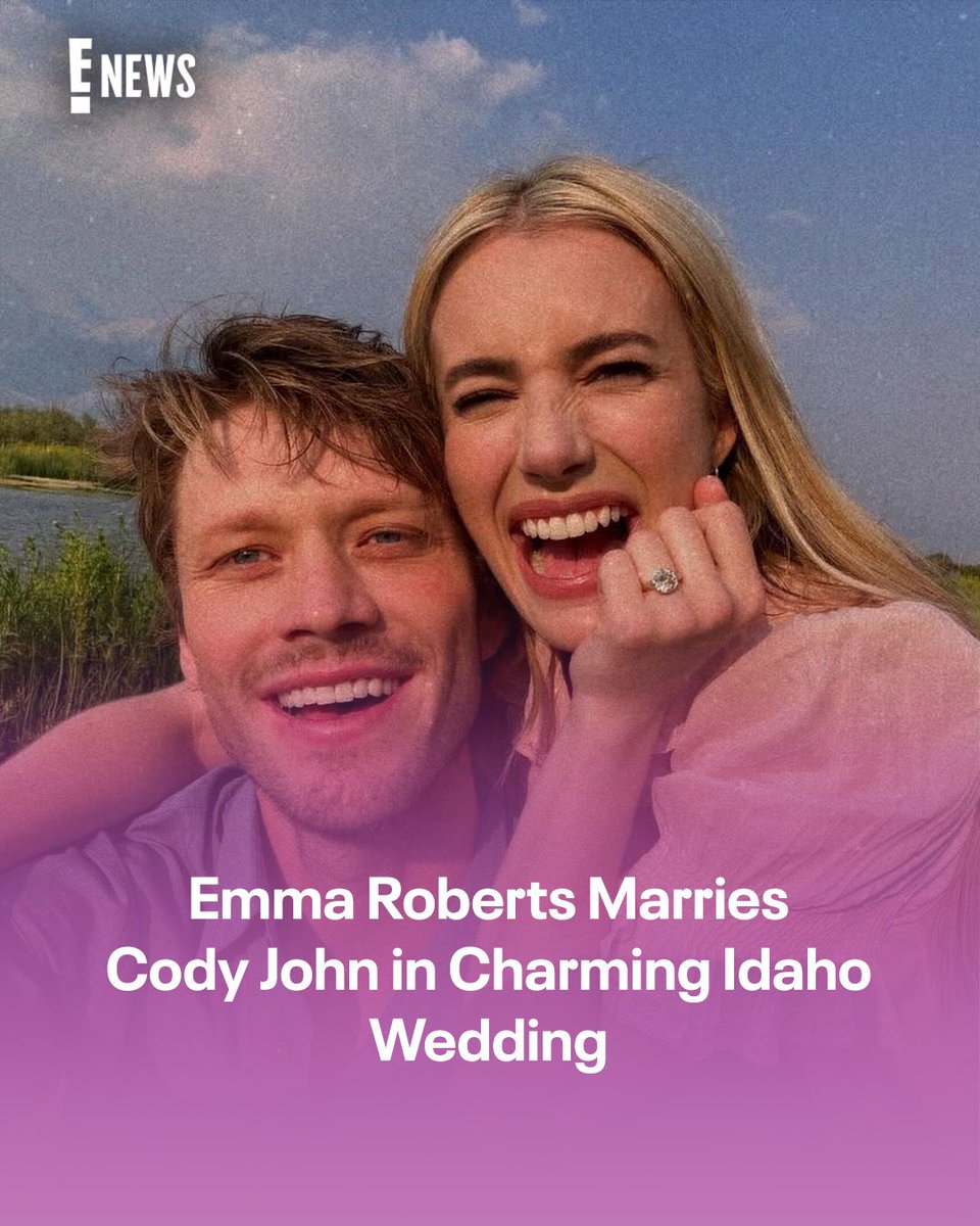 enews's tweet photo. Emma Roberts said “I do” to Cody John! 💍💋 https://t.co/8qV4LxSkbI https://t.co/lIbvdOMR12