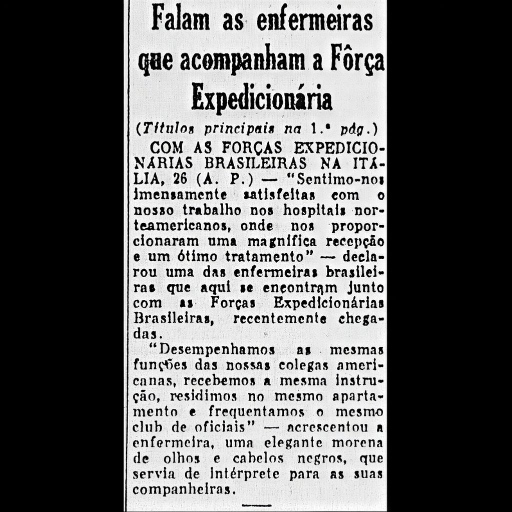 sentandoapua's tweet photo. Notícias da 2ª Guerra: 26JUL1944-Falam as enfermeiras que acompanham a Força Expedicionária https://t.co/xhjHKnI7kw 

#JUL44 #ANoite #WWII #Enfermeiras #Italia @exercitooficial @feb_brasil https://t.co/wu4GiZHsLM