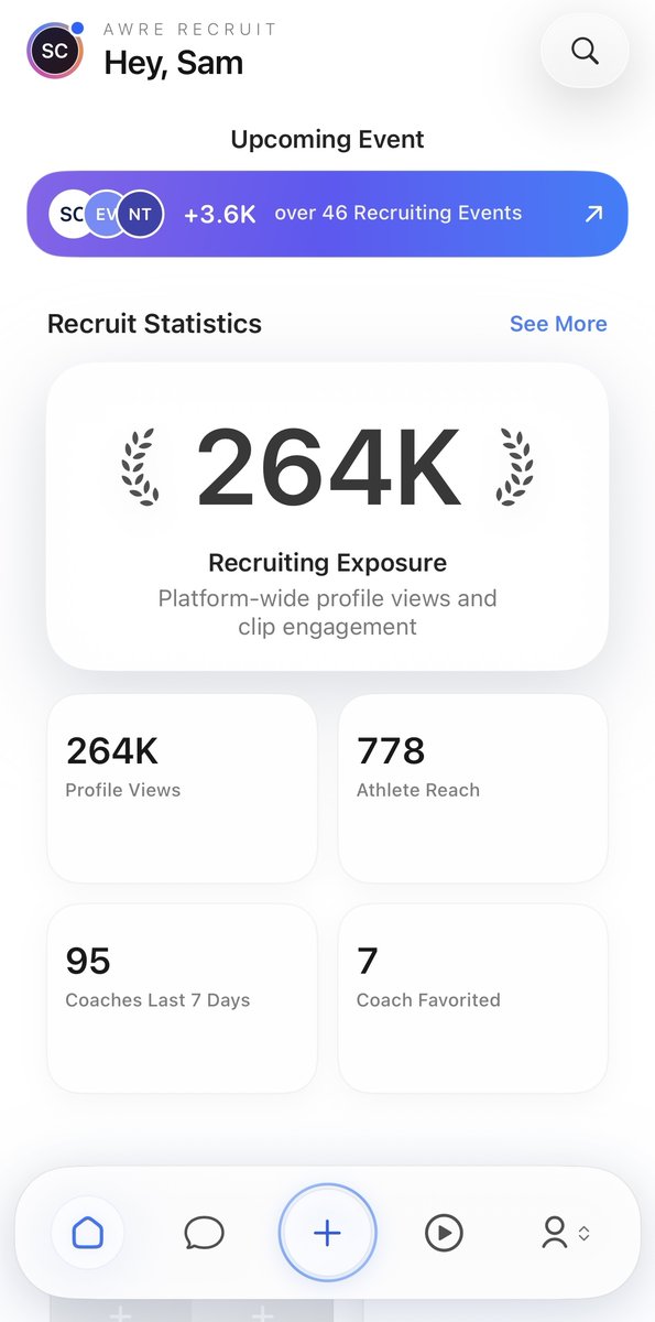 AWRE_Sports's tweet photo. What is AWRE Recruit?

An app made that makes recruiting simpler.

✅Easiest way to get footage in front of a coach
✅Curated live feed for you
✅Tagged clips automatically available

Be seen. #DemocratizeRecruiting https://t.co/USmgQ5CGHV https://t.co/PAw7g3FU9s