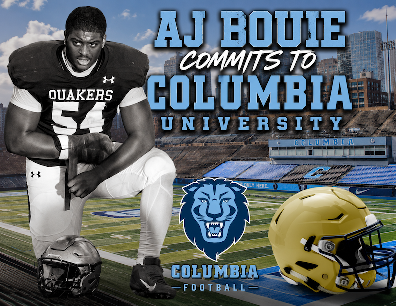 EPAFootball's tweet photo. William Penn Charter’s AJ Bouie Staying Ivy Bound with Commitment to Columbia back in May https://t.co/bXHqDZErxl @AjBouie46800 @wpcsports @pcquakersfb @penncharter #PAHSFB @hsfbamerica https://t.co/anAW5fv0Xq