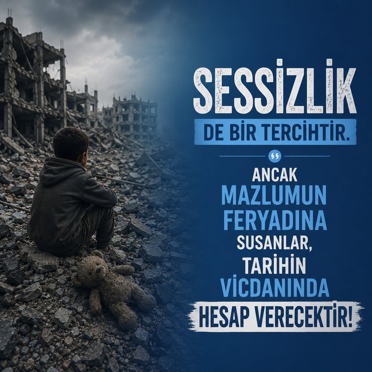 _tevhidekip's tweet photo. Sessizlik de bir tercihtir.

Ancak mazlumun feryadına susanlar, tarihin vicdanında hesap verecektir!

#SizeYalanSöylediler https://t.co/uHqJ3tdmpC
