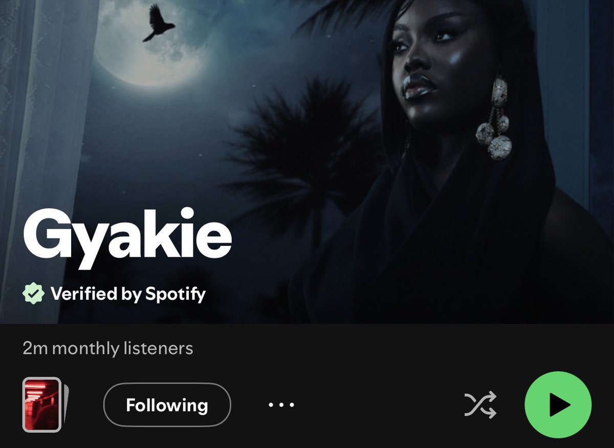 Gyakie_'s tweet photo. 2M 📉  new music soon x https://t.co/sxZxSePiK2