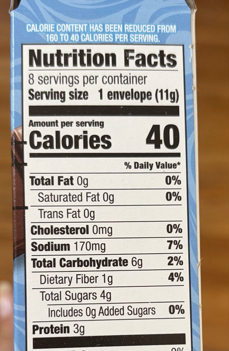 geminispo's tweet photo. mix one of these hot cocoa packets with water, then add black coffee for a 40cal mocha with 3g of protein 💋 ur welcome https://t.co/GsnWbWdHh0