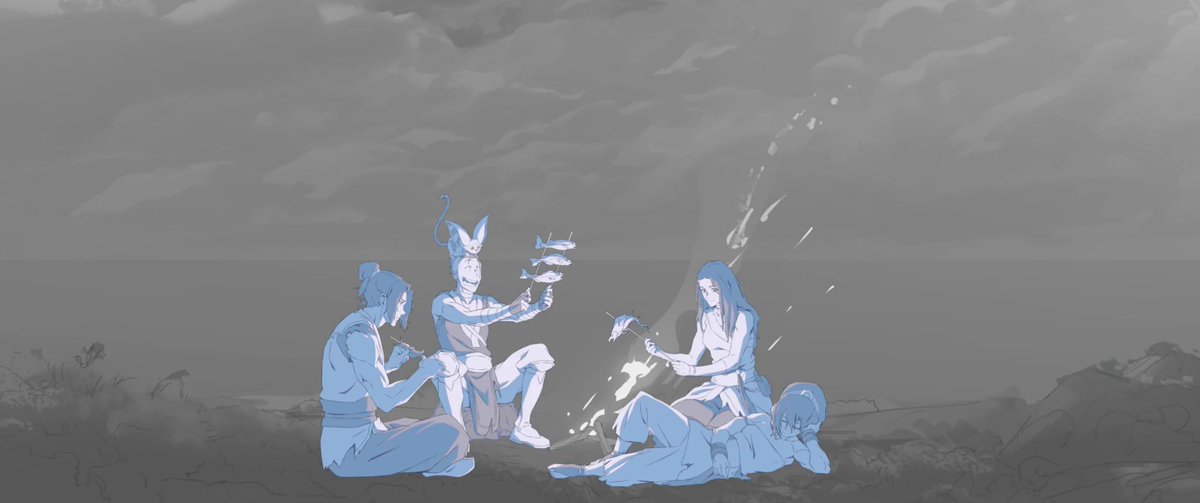 capomontone's tweet photo. Avatar Aang: The Last Airbender
character layout 
gaang shots from the 🫂🌊 sequence 
courtesy of Paramount / Flying Bark https://t.co/YNwhi5dJDC
