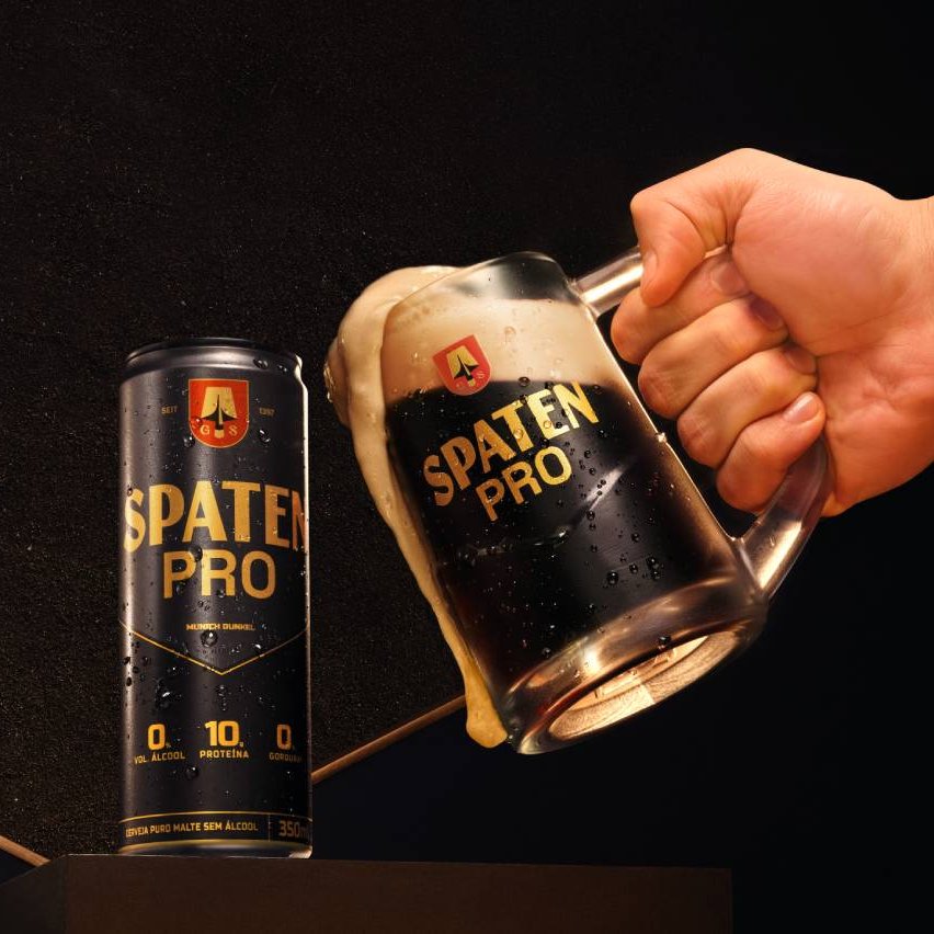 republiqueBRA's tweet photo. 💪🏻 🍻 Ambev anuncia o lançamento da Spaten Pro, cerveja sem álcool com 10 gramas de proteína. https://t.co/57Ta8lmLnu