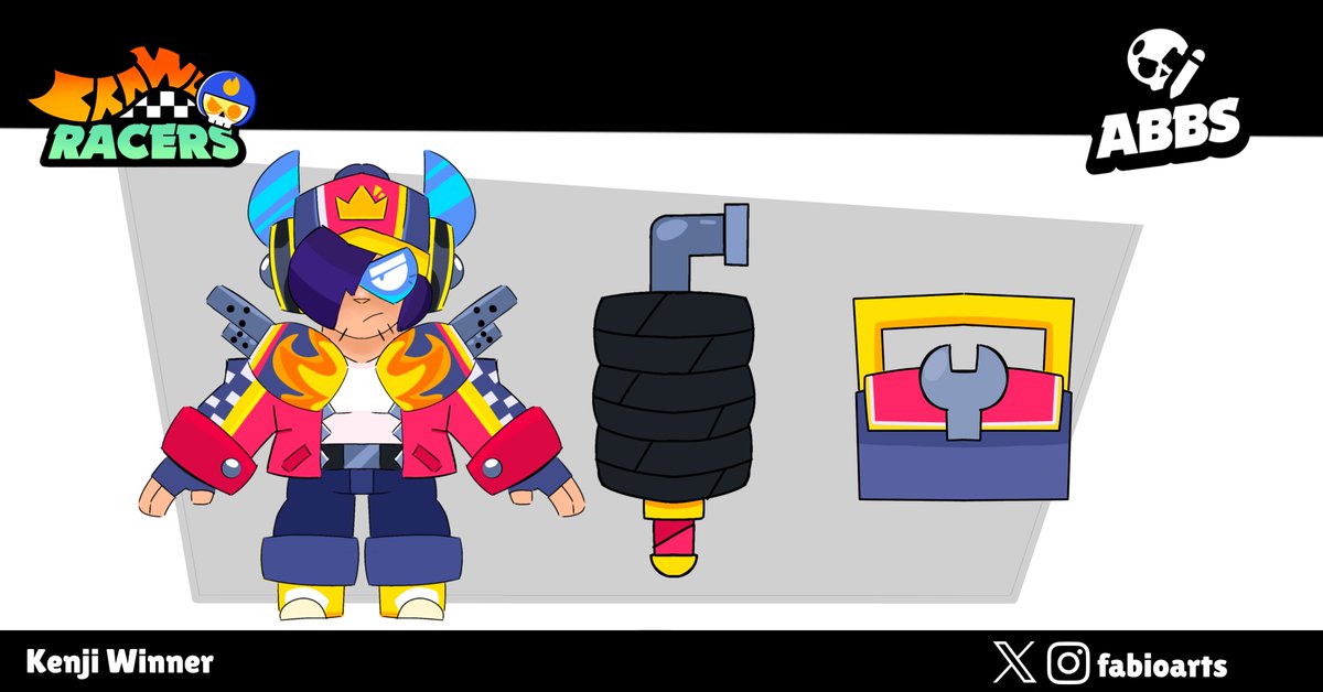 TesteK57653's tweet photo. KENJI WINNER 🏆(1/2) skin para o #BrawlRacers 
#brawlstars #conceptart https://t.co/Kjj82WDEnB
