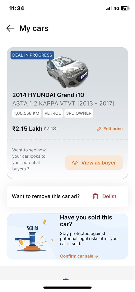 sonathakur1996's tweet photo. @cars24india  I have been complaining about my car add tha not even having 20 view, I pay 1,790 for the add. Your agent promised the car will be sold in 1 week time now it’s more then 1.5 months please if you can’t help me then refund my money https://t.co/vvxWD9iwPQ