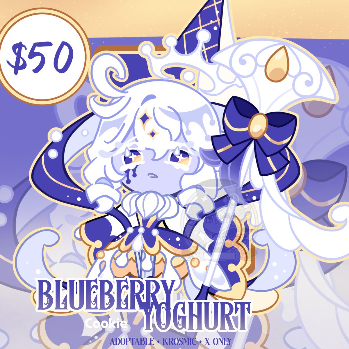 Krosmiverse's tweet photo. Adoptable Cookie! 🫐 

Meet Blueberry Yoghurt Cookie!
•PRICE: $50
•PayPal Only! (Ko-fi currently unavailable)
•Sending through Gmail
•DM to CLAIM!
✨Minor design change requests for the sprite are available to request for free!

TAGS: #cookierun #cookierunoc #adoptable https://t.co/CCZEj0wUhH