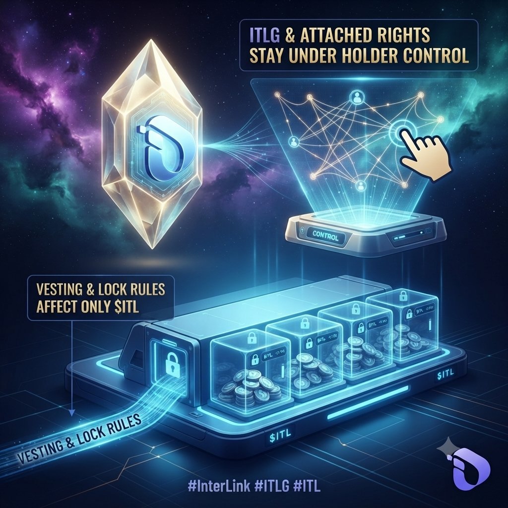 BBukch42285's tweet photo. Vesting and lock rules affect only the $ITL received. ITLG itself and every attached right stay fully under holder control. #InterLink #ITLG #ITL https://t.co/gz2VZQ6Fyo