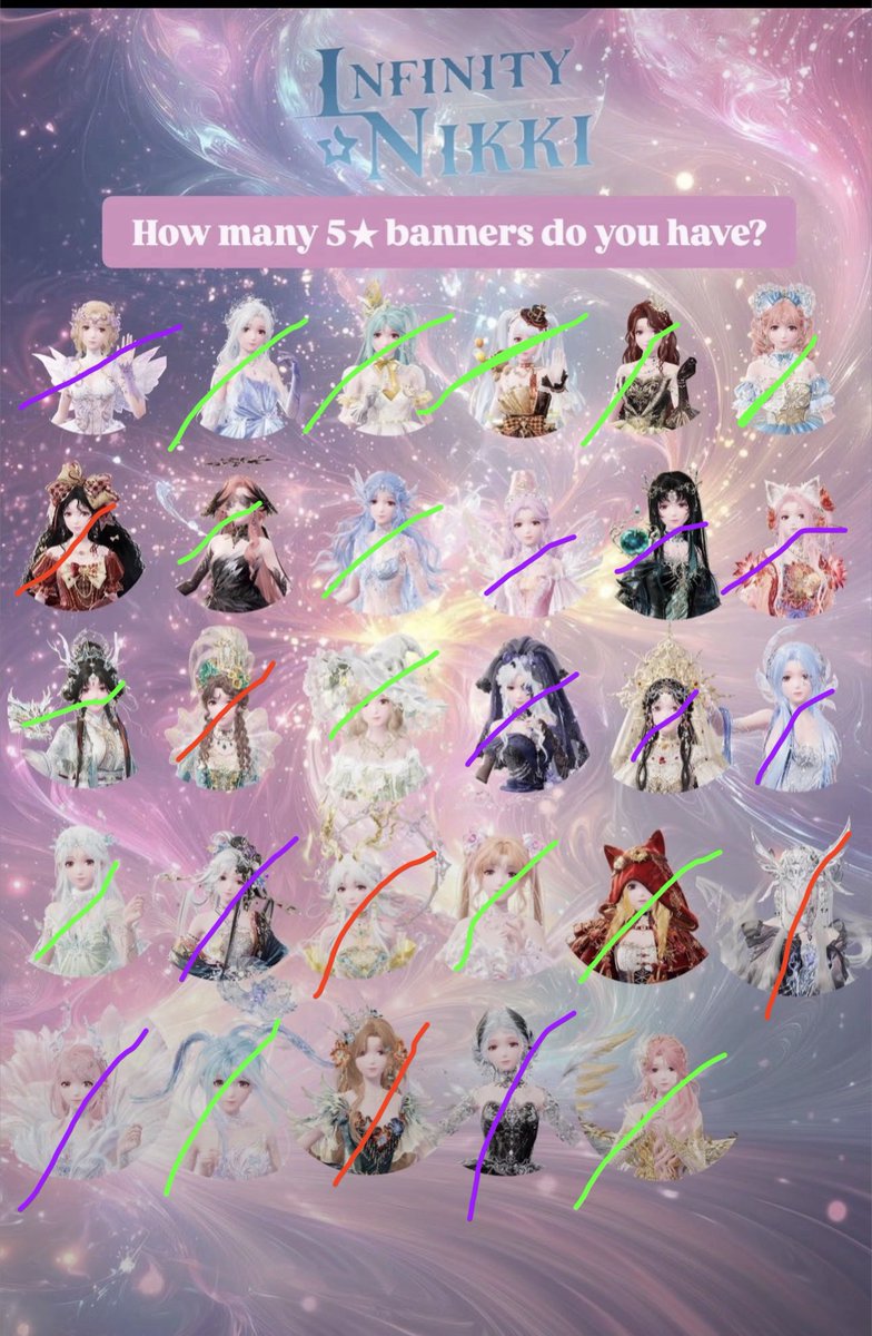 cirenphyn_'s tweet photo. I usually complete outfits I like 100% of the time, incomplete = I probably only wanted the make up or a specific piece. 
If I didn’t pull I probably didn’t like it or I’m waiting for reruns . 

💚- don’t have 
❤️- incomplete 
💜- complete https://t.co/YQbxqWTexa