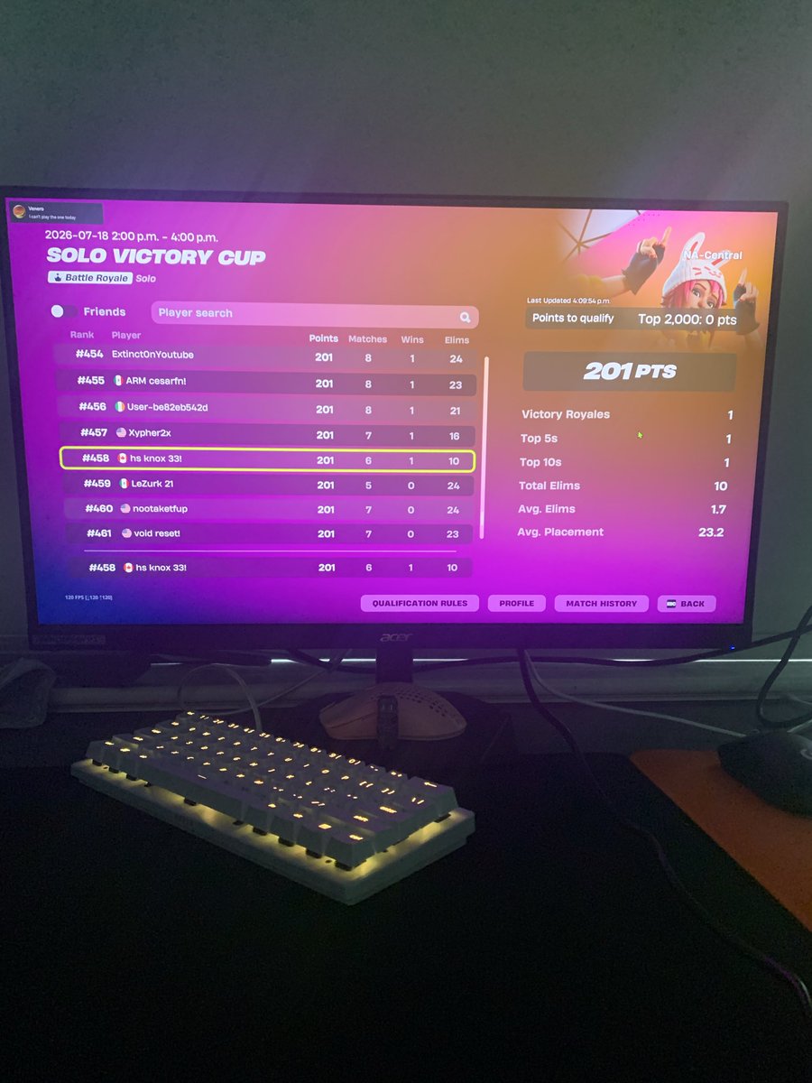 Knoxfnr's tweet photo. Qualified solo victory cup finals ⚡️🏆🙌 https://t.co/HQ5b71nuT6