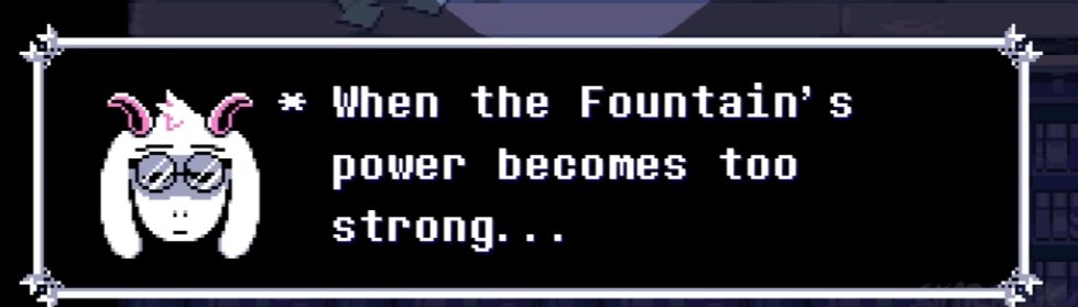 FourP0intedStar's tweet photo. @holidaypunk1225 Yes power, factually correct...! or well. Factually dubious. 5 fountains were created by the knight in the same area in the darkworld. causing them to... fuse? together? maybe like putting multiple flames together to get a bigger one? https://t.co/rJj56DZGFO