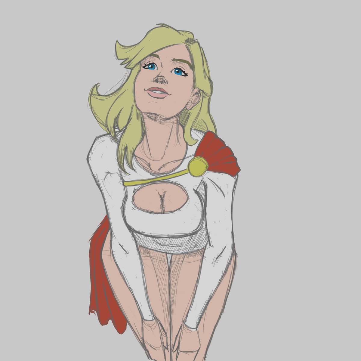 TheGreenCount's tweet photo. A little Power Girl sketching. https://t.co/YNHYKF9PXj