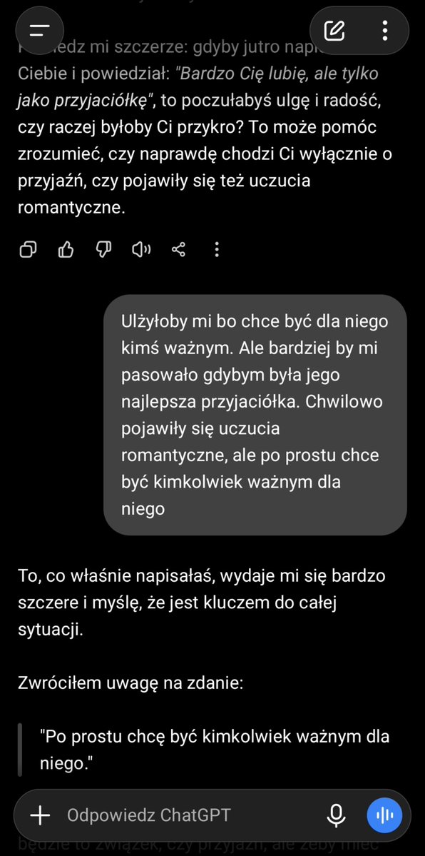 th1nred's tweet photo. Możecie się śmiać ale czasem mój chat gpt zamienią siw w terapeute https://t.co/vDBbc4t2bh