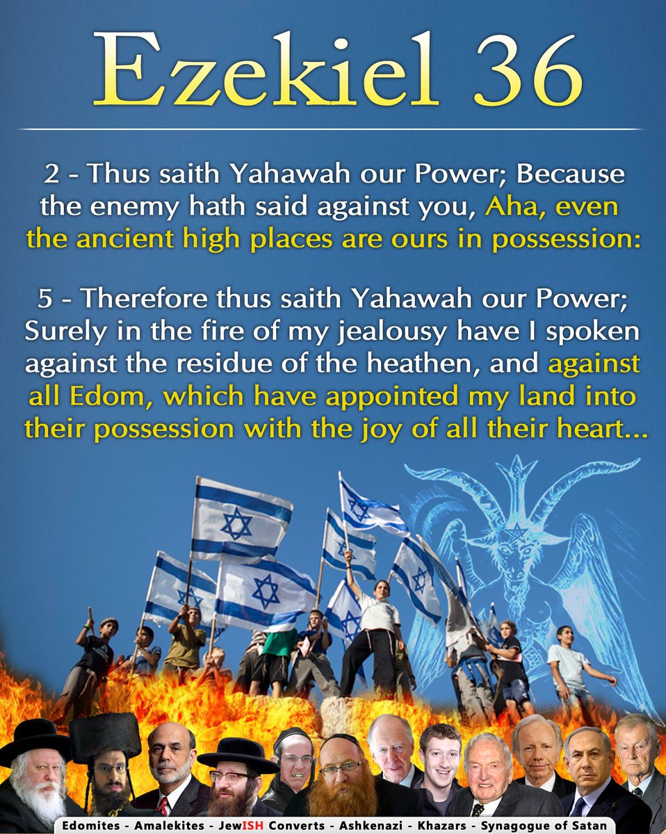 Yashayah144000's tweet photo. @the_andrey_x Their NOT Biblical "jEWs" their #EDOMITES, The secret nation of #EDOM, prophesied to rule the world in the end times & be revealed as the #Antichrists They are the #WICKED and profane of the Earth the Bible speaks of (MALACHI 1: 14) https://t.co/RS39mLqoUQ