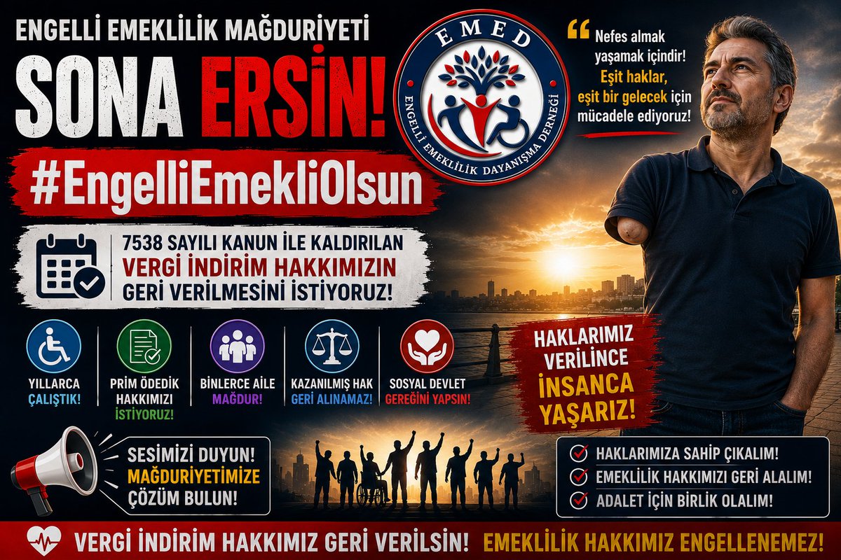 engelliyizcomtr's tweet photo. AYM KARAR VER

#EngelliEmekliOlsun https://t.co/6yKodKbwHw