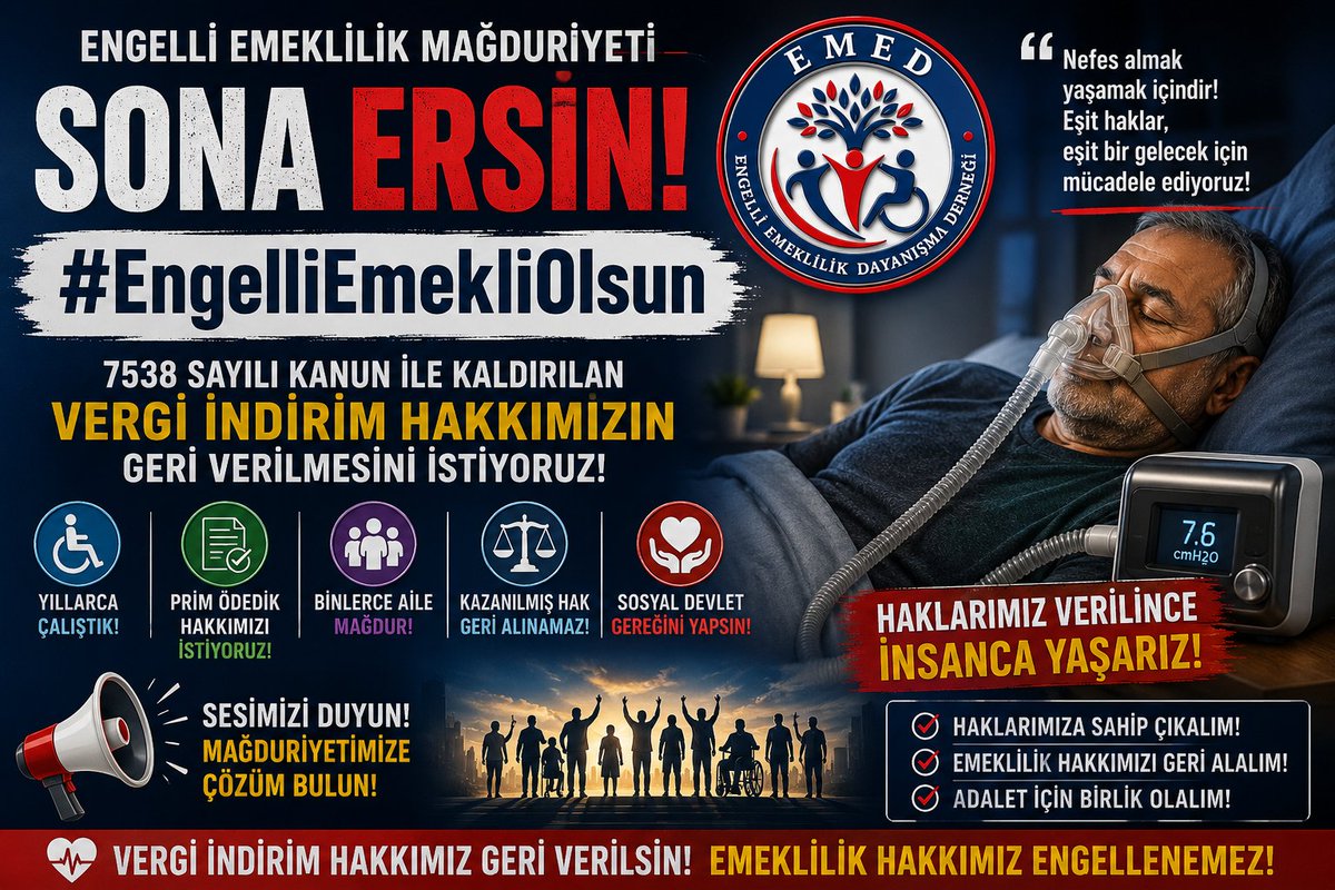 engelliyizcomtr's tweet photo. AYM KARAR VER

#EngelliEmekliOlsun https://t.co/6yKodKbwHw