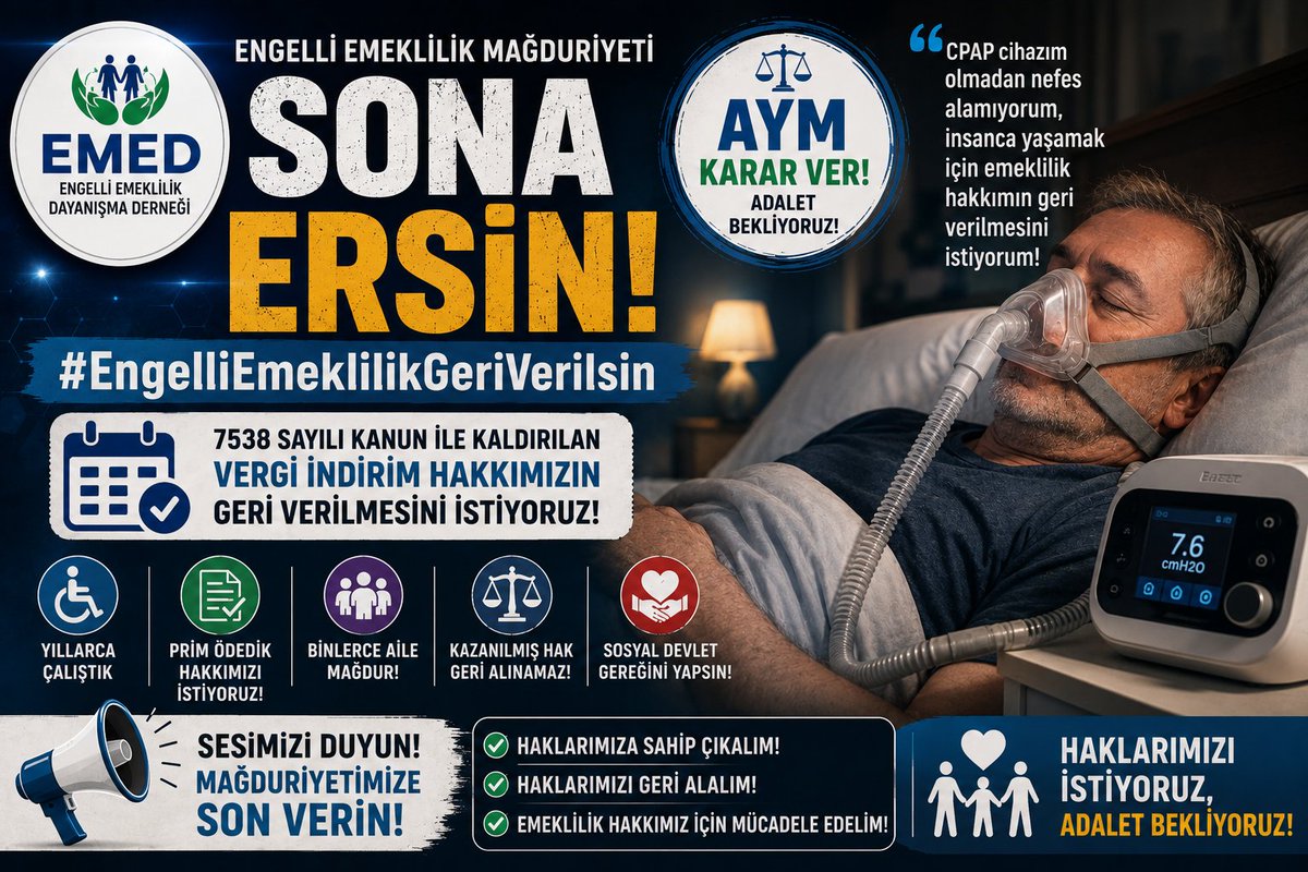 engelliyizcomtr's tweet photo. AYM KARAR VER

#EngelliEmekliOlsun https://t.co/6yKodKbwHw