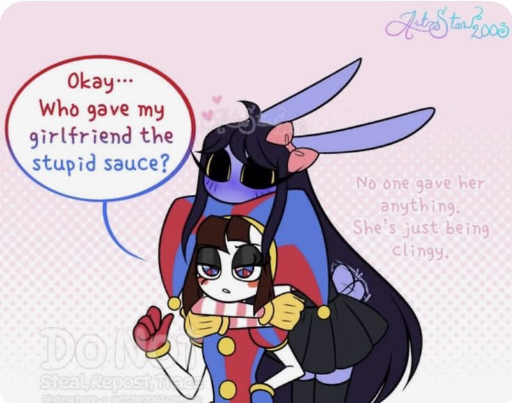 Itx_Jester's tweet photo. she's attached like a magnet and im here for it🫠💜
Art made by @ArtStar2003 
#Funnybunny #Pomnijax #TADC #Theamazingdigitalcircusfanart https://t.co/yuCShN7pR8
