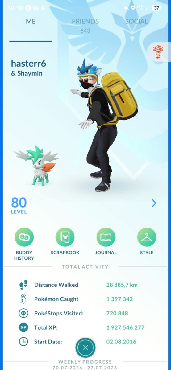 haster6POGO's tweet photo. Today I managed to get 61 milion XP in around 9.5 hours. 10x XP bonus is crazy! 🤩
#PokemonGO https://t.co/5220QiJ3BV