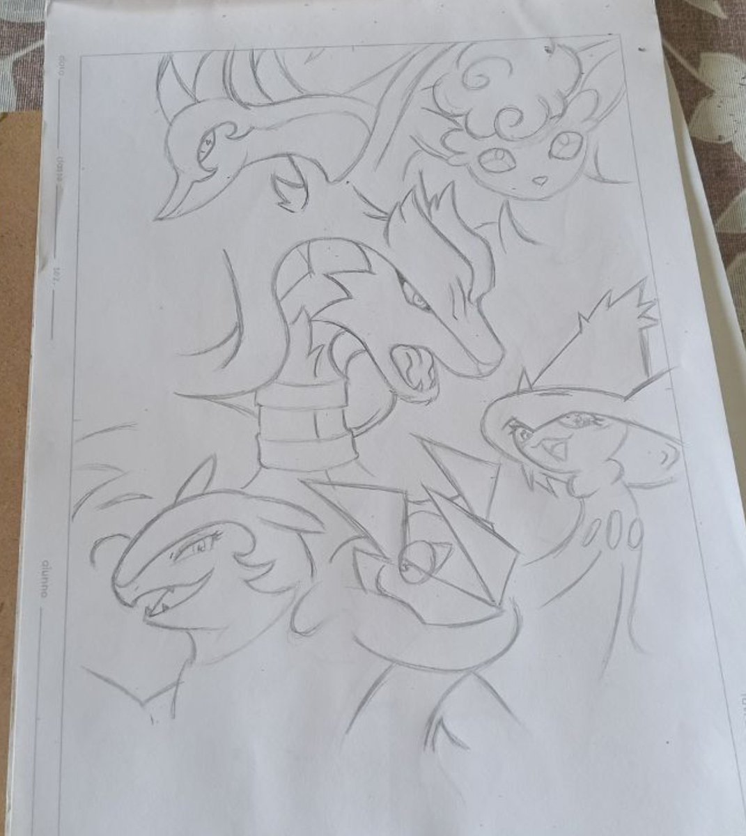 Zero_Zenith_'s tweet photo. Today i wanted to draw my ideal Pokémon team but.. let's just say that it ain't went as i wanted. I miscalculated the measures of the pokémons and couldn't draw who i wanted.
The original idea was: Reshiram, Serperior, Hisui's Typhlosion, Alolan's Ninetales, Lucario and Samurott. https://t.co/rVfdK5wLFv