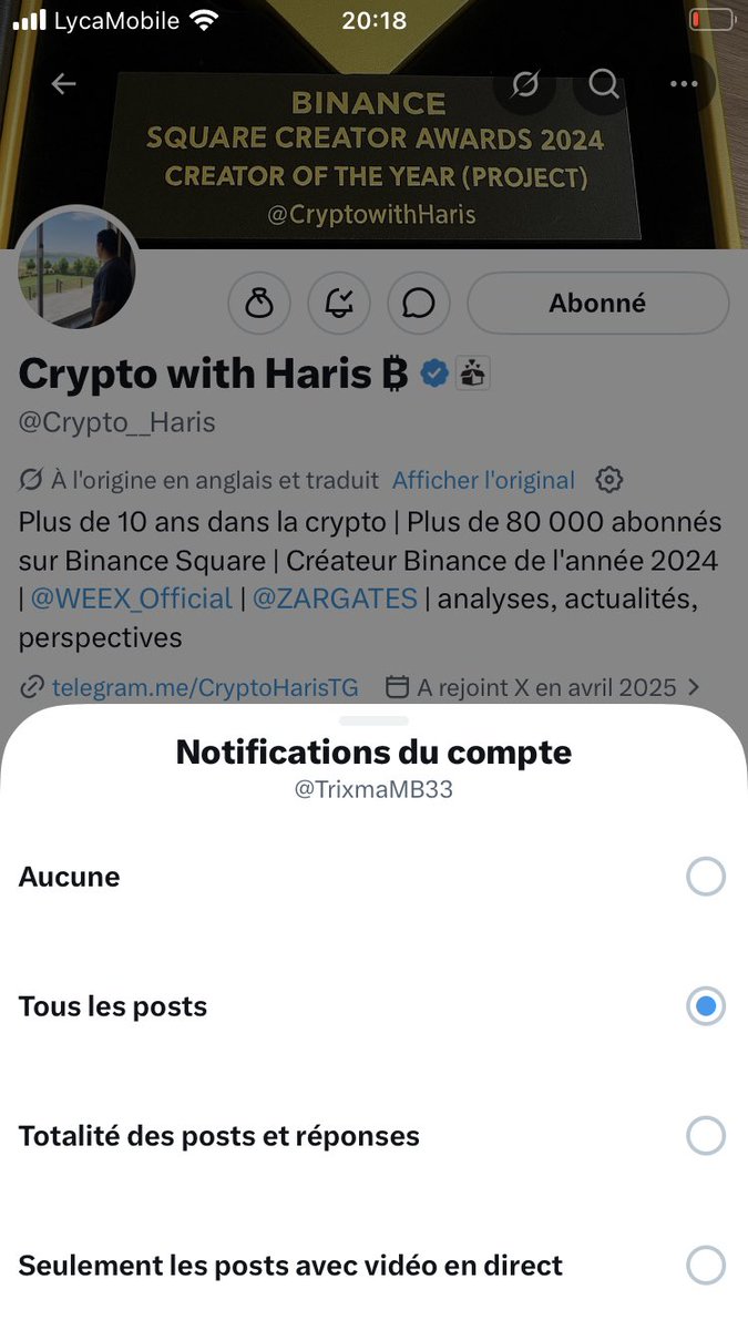 TrixmaMB33's tweet photo. @Crypto__Haris Done bro ✅🔔

I’m only 1% away from Gold level 🥹 https://t.co/a7kryW0Dih
