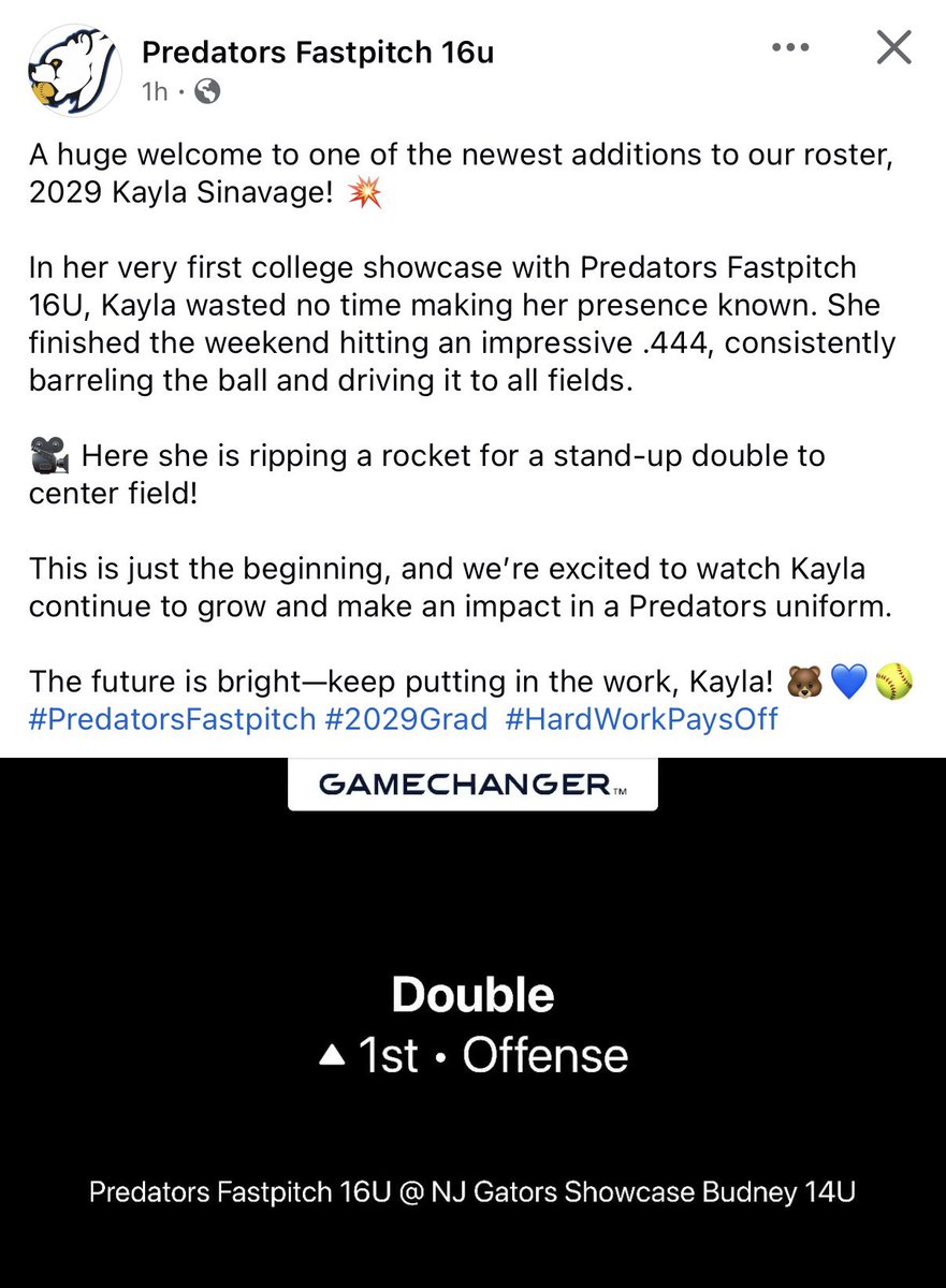 KaylaSinavage's tweet photo. Great first weekend with Predators 16U in New Jersey, excited for the upcoming fall season together. @MaxImpactSports @NCAASoftball @RIPITSports @MidwestPremierS @SoftbalAmerica @USASoftball @TOP_D1RECRUITS @NCAADII @joe001212 @Asinavage @SBRRetweets @SportPrepX @RobroSportFacts https://t.co/0uY3OIfFn1